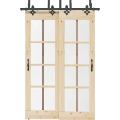 vidaXL Kit de herrajes para puertas correderas acero negro 152,5 cm