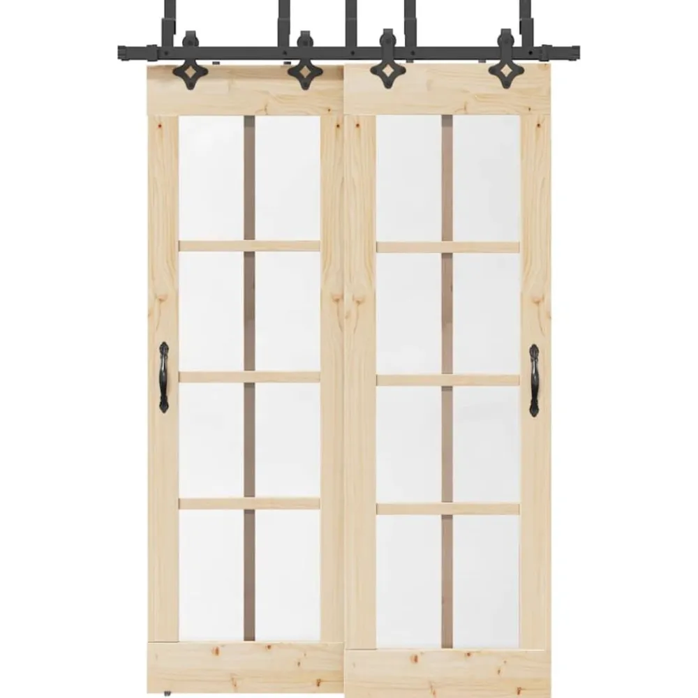 vidaXL Kit de herrajes para puertas correderas acero negro 152,5 cm