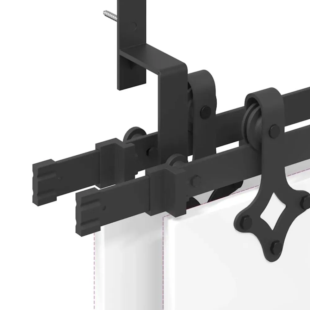 vidaXL Kit de herrajes para puertas correderas acero negro 152,5 cm