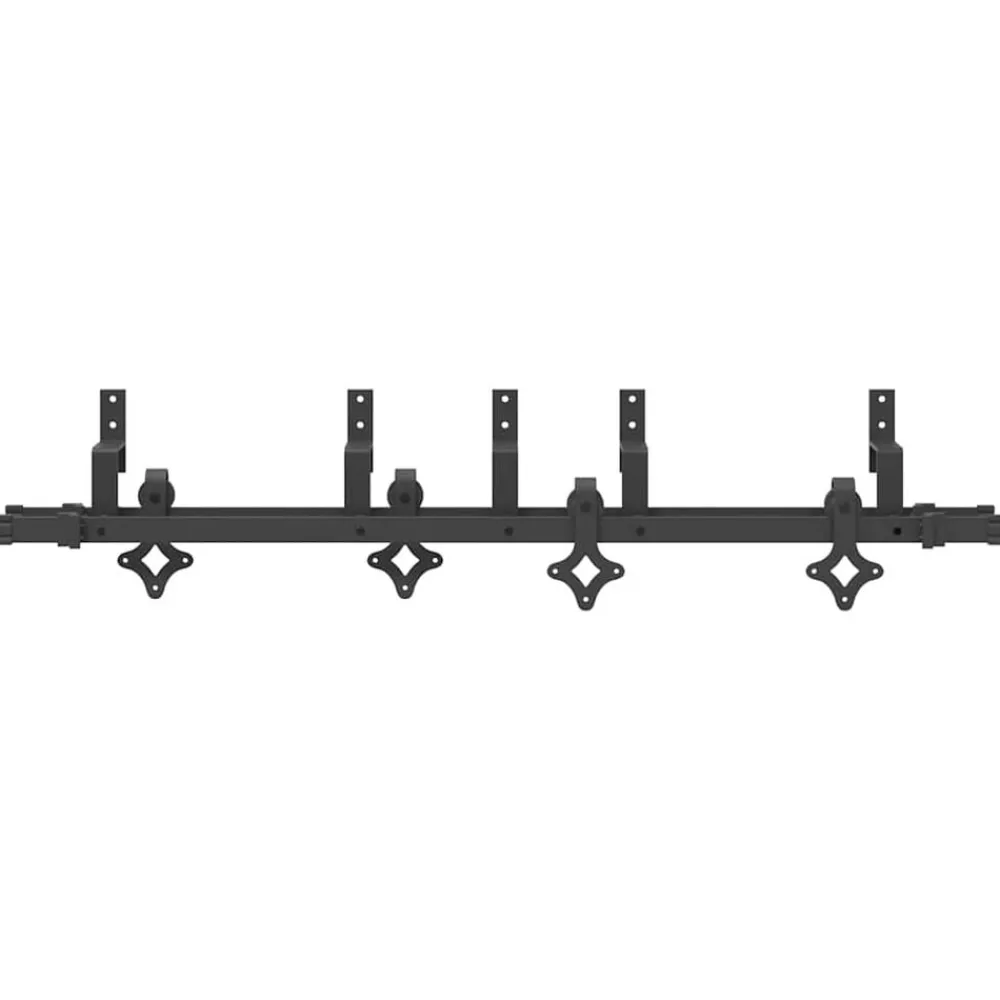vidaXL Kit de herrajes para puertas correderas acero negro 152,5 cm