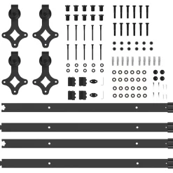 vidaXL Kit de herrajes para puertas correderas acero negro 152,5 cm