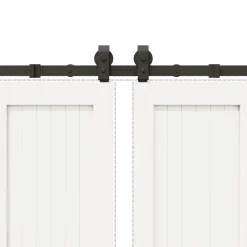 vidaXL Materiales De Construcción-Kit de herrajes para puertas correderas acero negro 366 cm