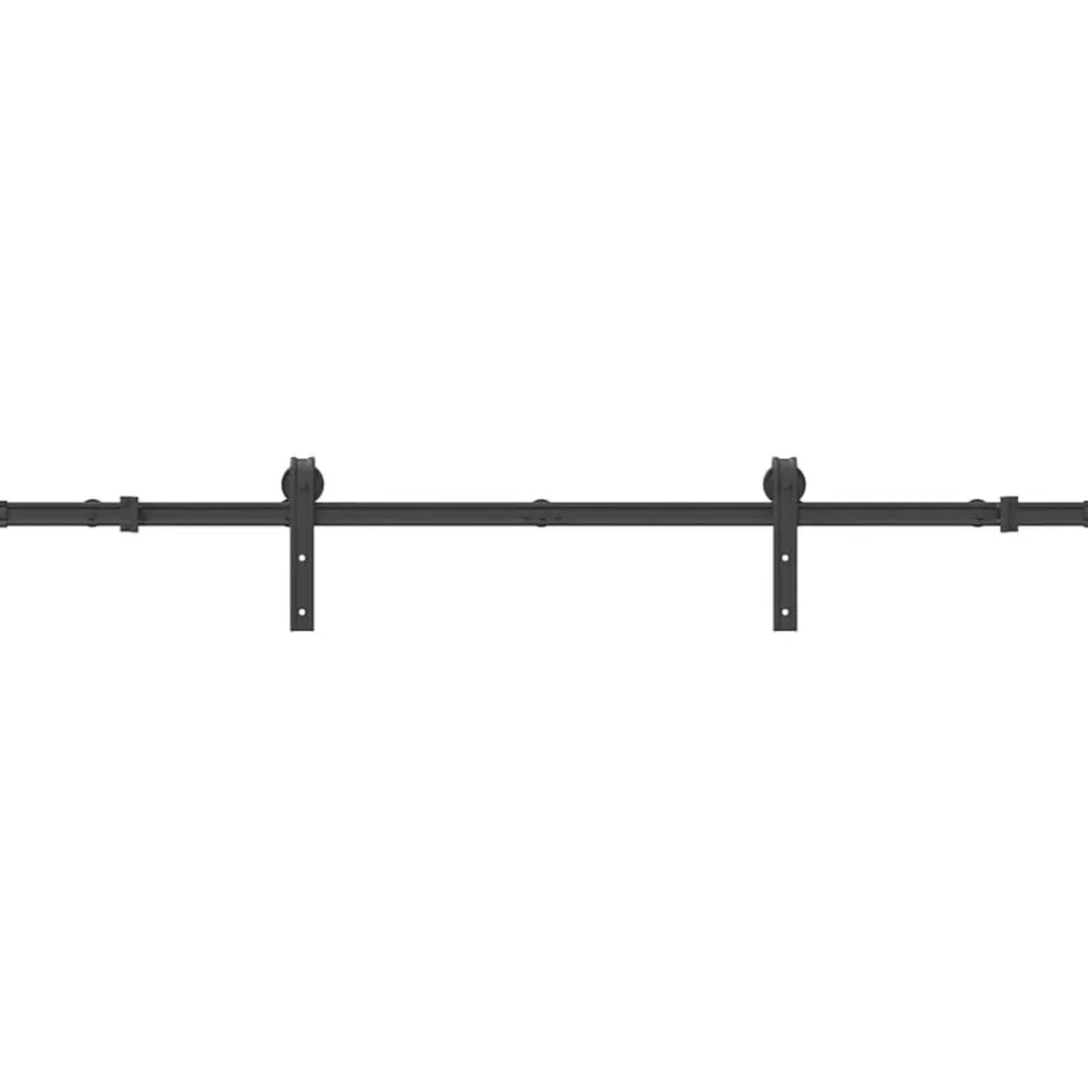 vidaXL Materiales De Construcción-Kit de herrajes para puertas correderas acero negro 183 cm