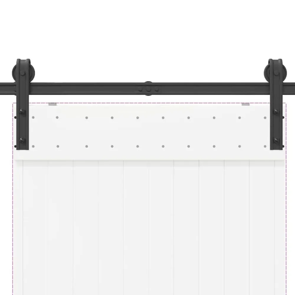 vidaXL Materiales De Construcción-Kit de herrajes para puertas correderas acero negro 183 cm