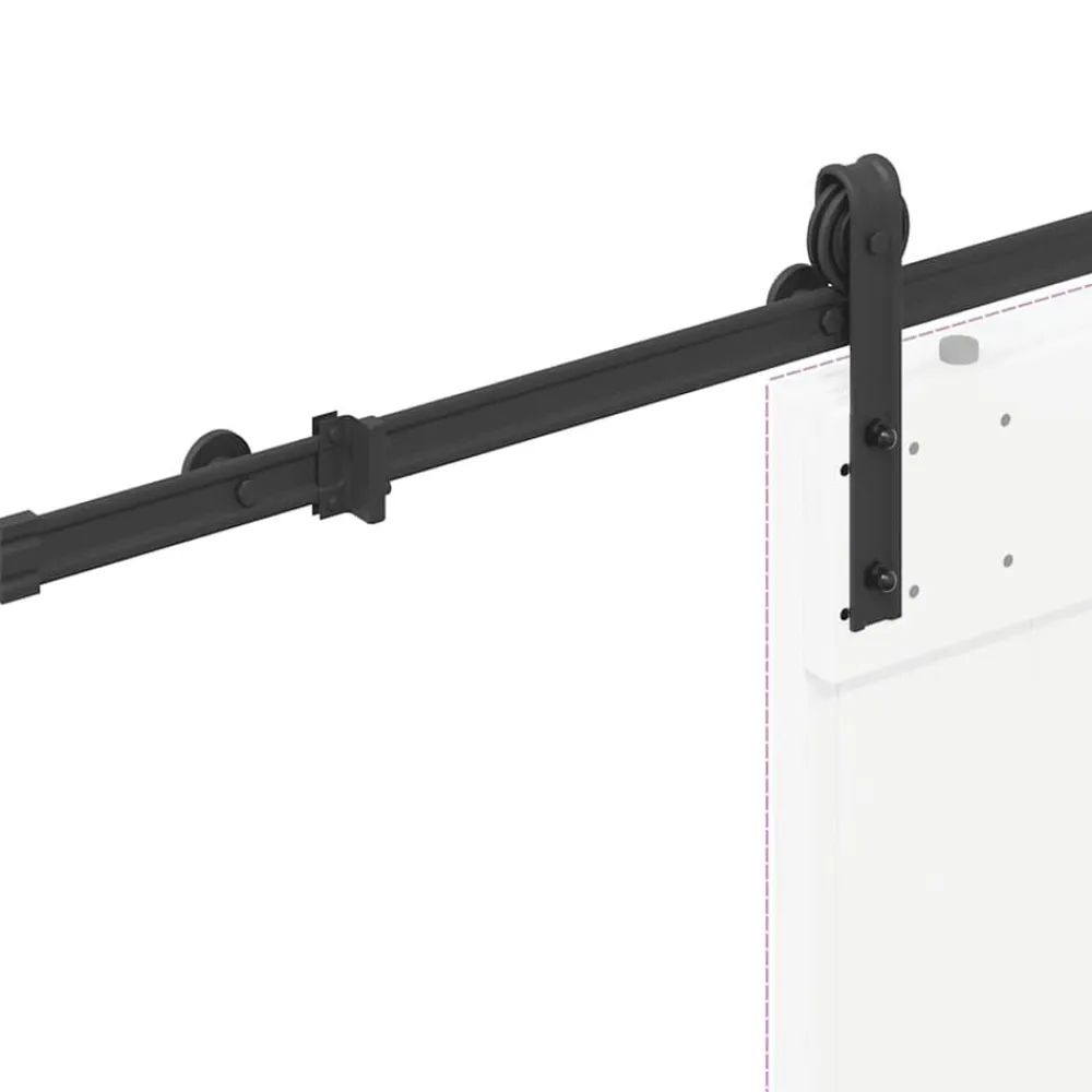 vidaXL Materiales De Construcción-Kit de herrajes para puertas correderas acero negro 183 cm