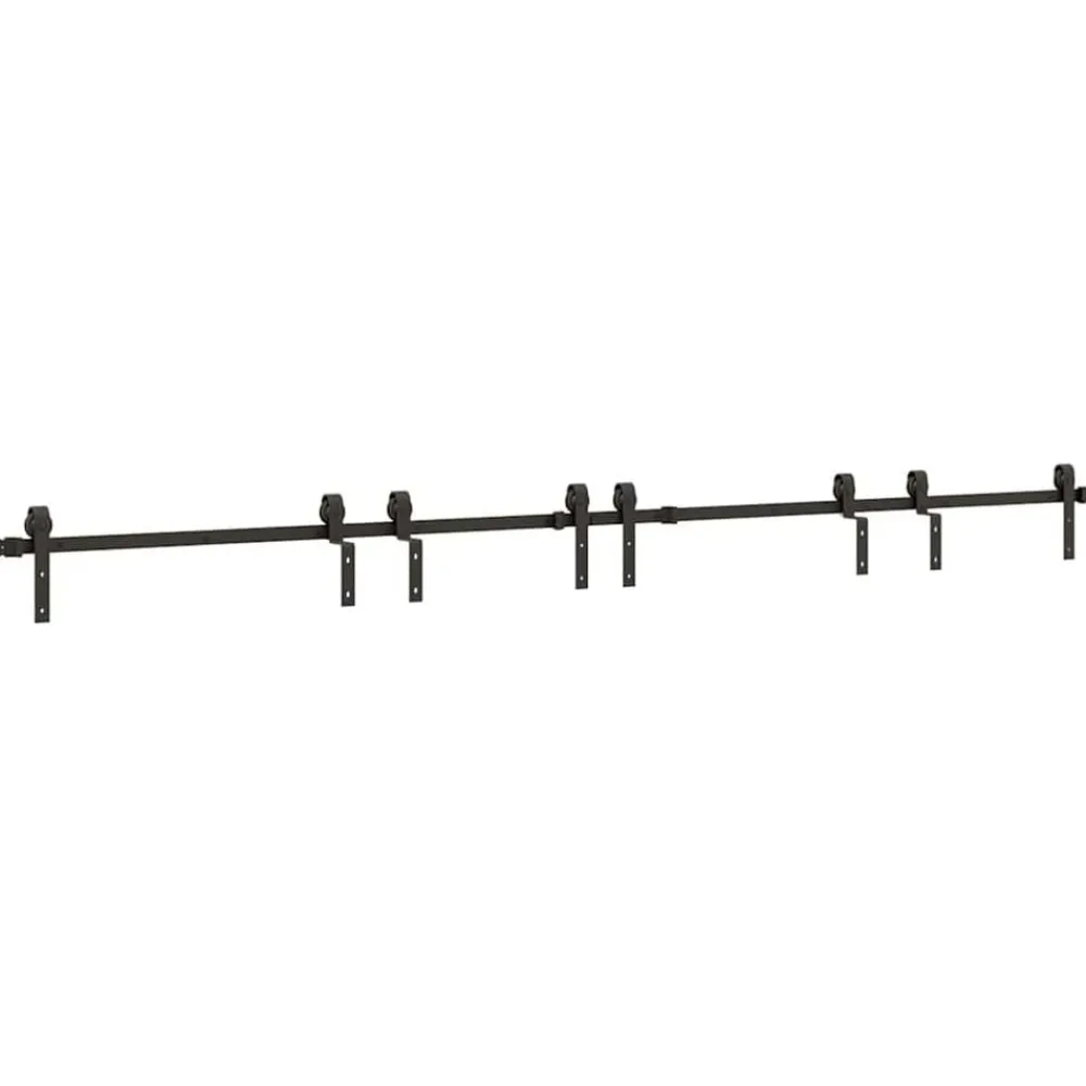 vidaXL Kit de herrajes para puertas correderas acero negro 366 cm Sale