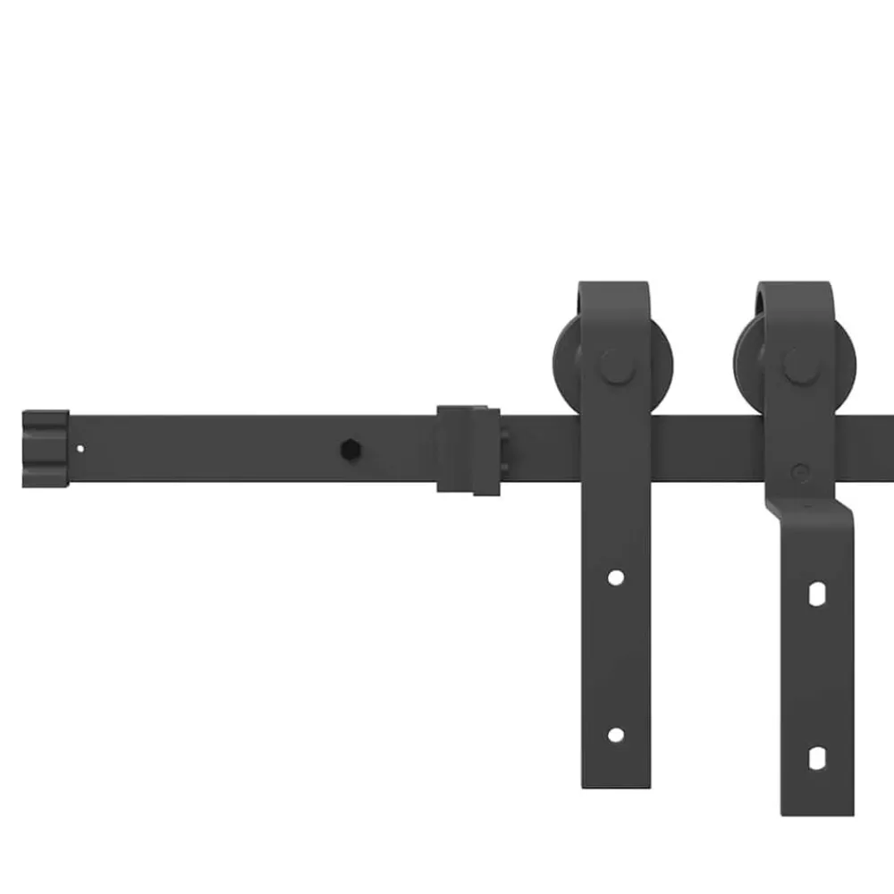 vidaXL Kit de herrajes para puertas correderas acero negro 366 cm Sale