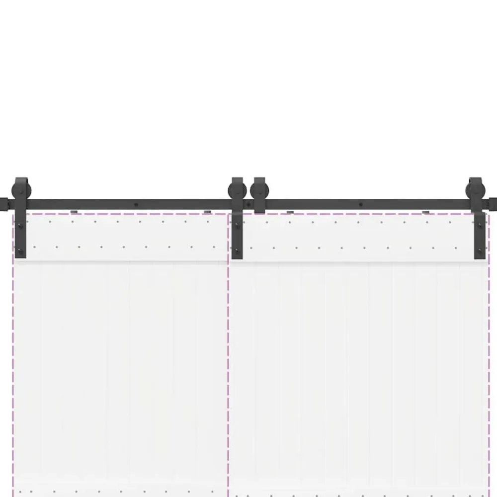 vidaXL Kit de herrajes para puertas correderas acero negro 366 cm Sale