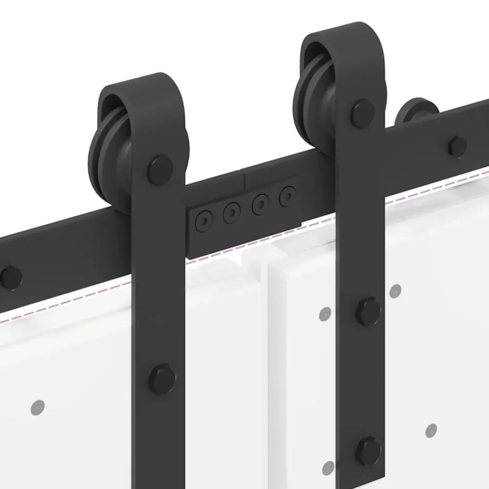 vidaXL Kit de herrajes para puertas correderas acero negro 366 cm Sale