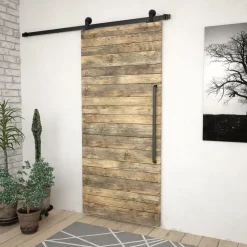 vidaXL Materiales De Construcción-Kit de herrajes para puertas correderas SKIEN acero 183cm