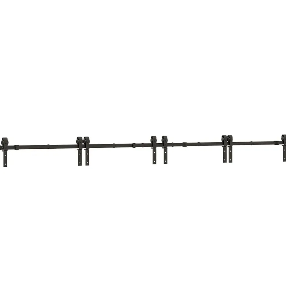 vidaXL Kit de herrajes para puertas correderas acero negro 366 cm Hot