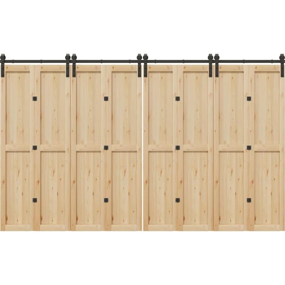 vidaXL Kit de herrajes para puertas correderas acero negro 366 cm Hot
