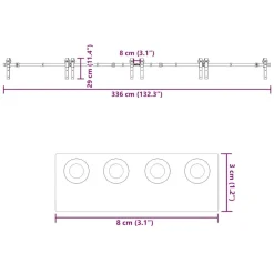 vidaXL Kit de herrajes para puertas correderas acero negro 366 cm Hot