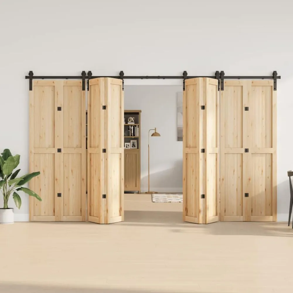 vidaXL Kit de herrajes para puertas correderas acero negro 366 cm Hot