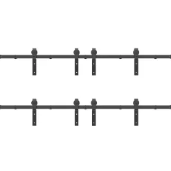 vidaXL Kit de herrajes para puertas correderas acero negro 366 cm Hot