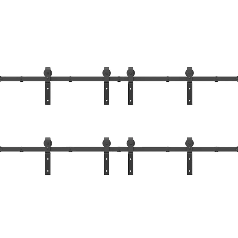 vidaXL Kit de herrajes para puertas correderas acero negro 366 cm Hot