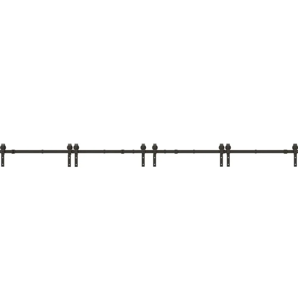 vidaXL Kit de herrajes para puertas correderas acero negro 366 cm Hot