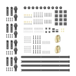 vidaXL Kit de herrajes para puertas correderas acero negro 366 cm Hot