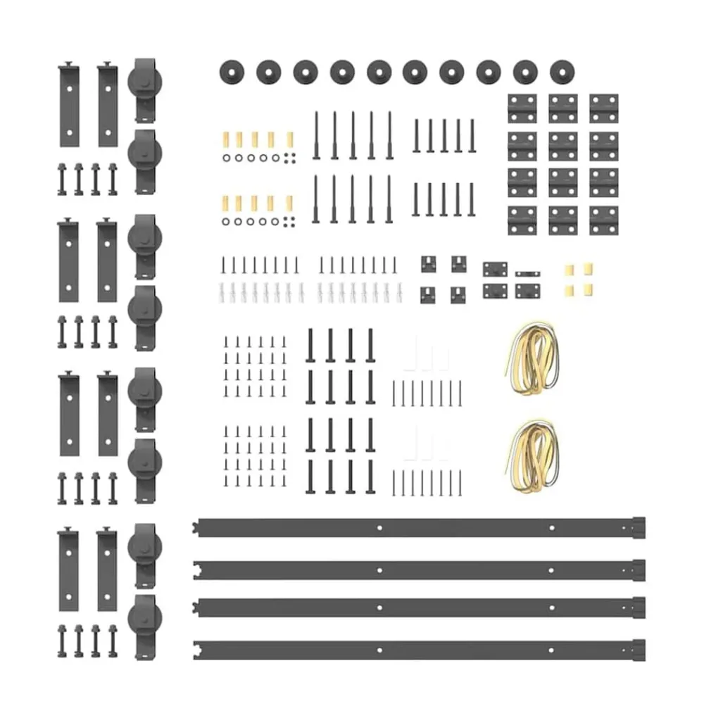 vidaXL Kit de herrajes para puertas correderas acero negro 366 cm Hot