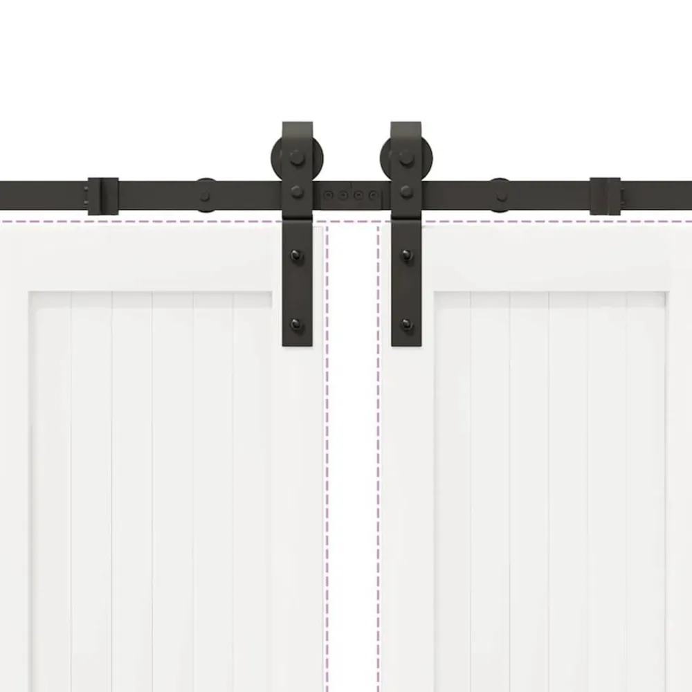 vidaXL Kit de herrajes para puertas correderas acero negro 366 cm Hot