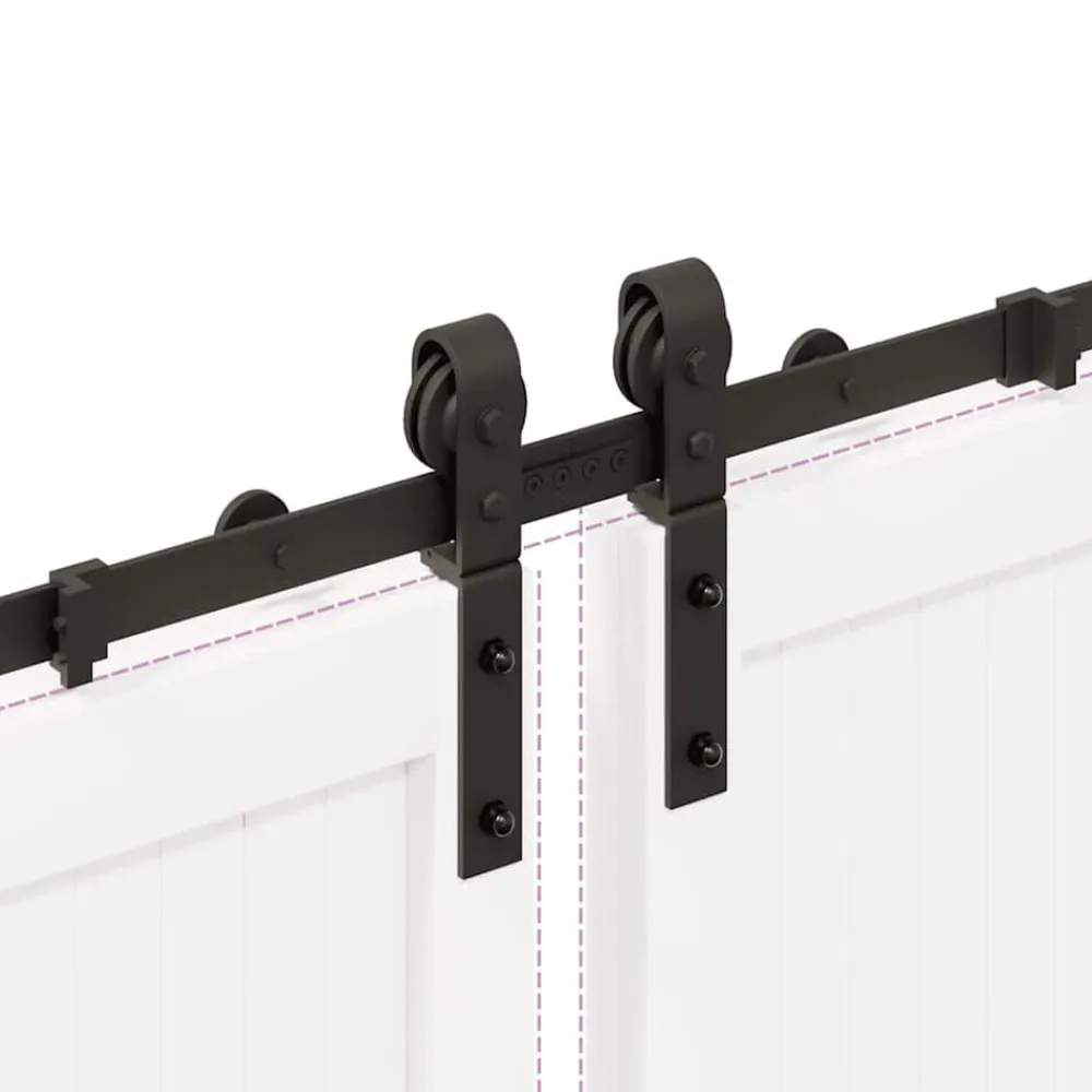 vidaXL Kit de herrajes para puertas correderas acero negro 366 cm Hot
