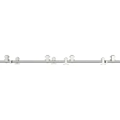 vidaXL Materiales De Construcción-Kit de herrajes para puerta corredera 183 cm acero plateado