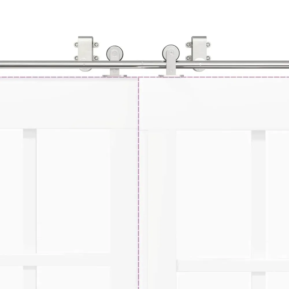 vidaXL Materiales De Construcción-Kit de herrajes para puerta corredera 183 cm acero plateado