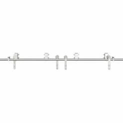 vidaXL Materiales De Construcción-Kit de herrajes para puerta corredera 183 cm acero plateado