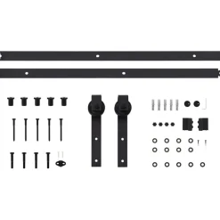 vidaXL Materiales De Construcción-Kit de herrajes para puertas correderas SKIEN acero 183cm