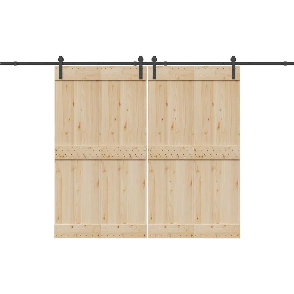 vidaXL Kit de herrajes para puertas correderas acero negro 366 cm Hot