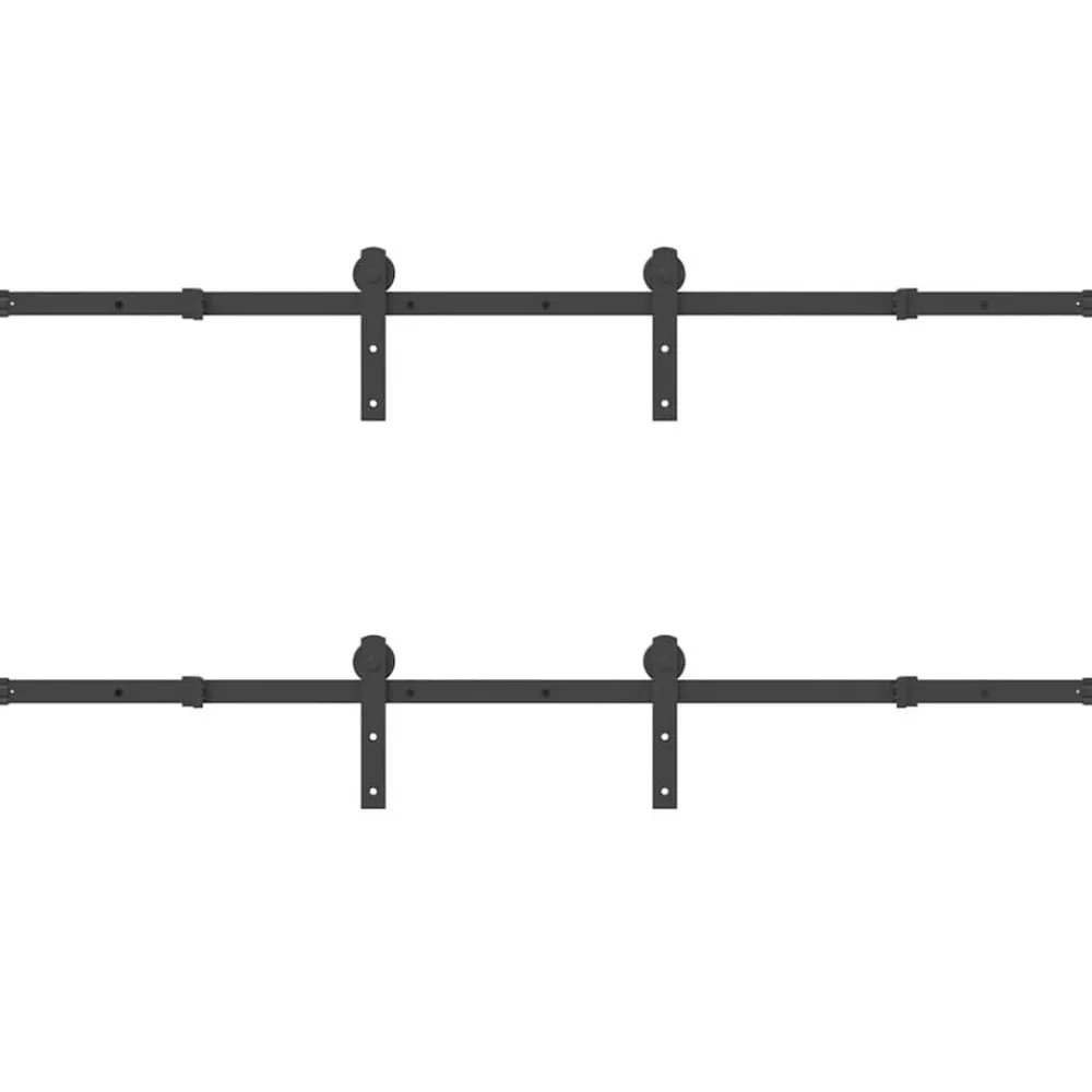 vidaXL Kit de herrajes para puertas correderas acero negro 366 cm Hot