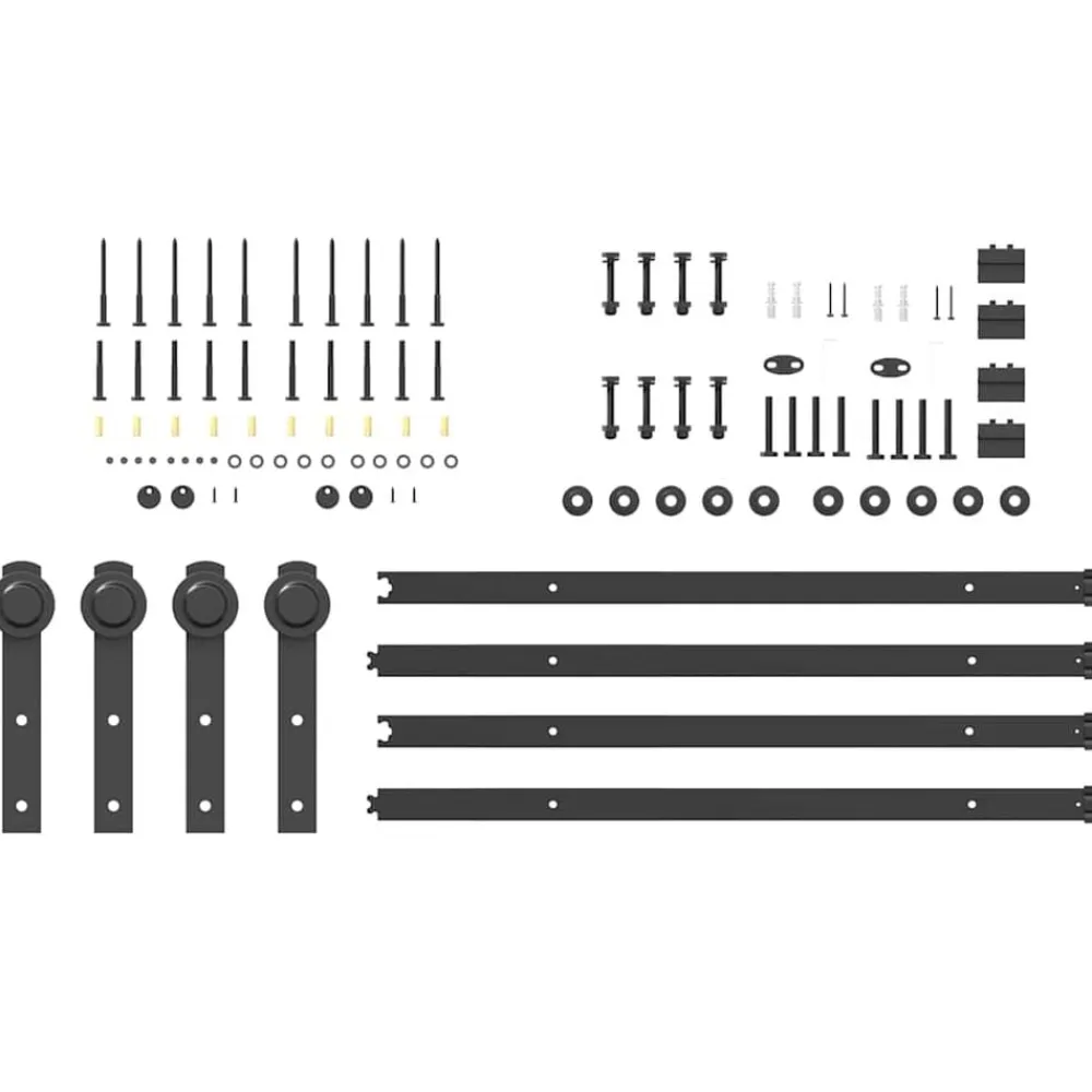 vidaXL Kit de herrajes para puertas correderas acero negro 366 cm Hot