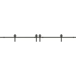 vidaXL Materiales De Construcción-Kit de herrajes para puertas correderas acero negro 366 cm