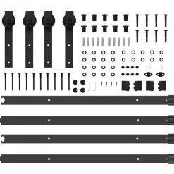 vidaXL Kit de herrajes para puertas correderas acero negro 305 cm Discount