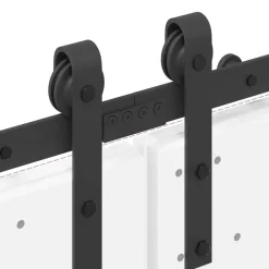 vidaXL Kit de herrajes para puertas correderas acero negro 305 cm Discount