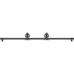 vidaXL Kit de herrajes para puertas correderas acero negro 183 cm Best