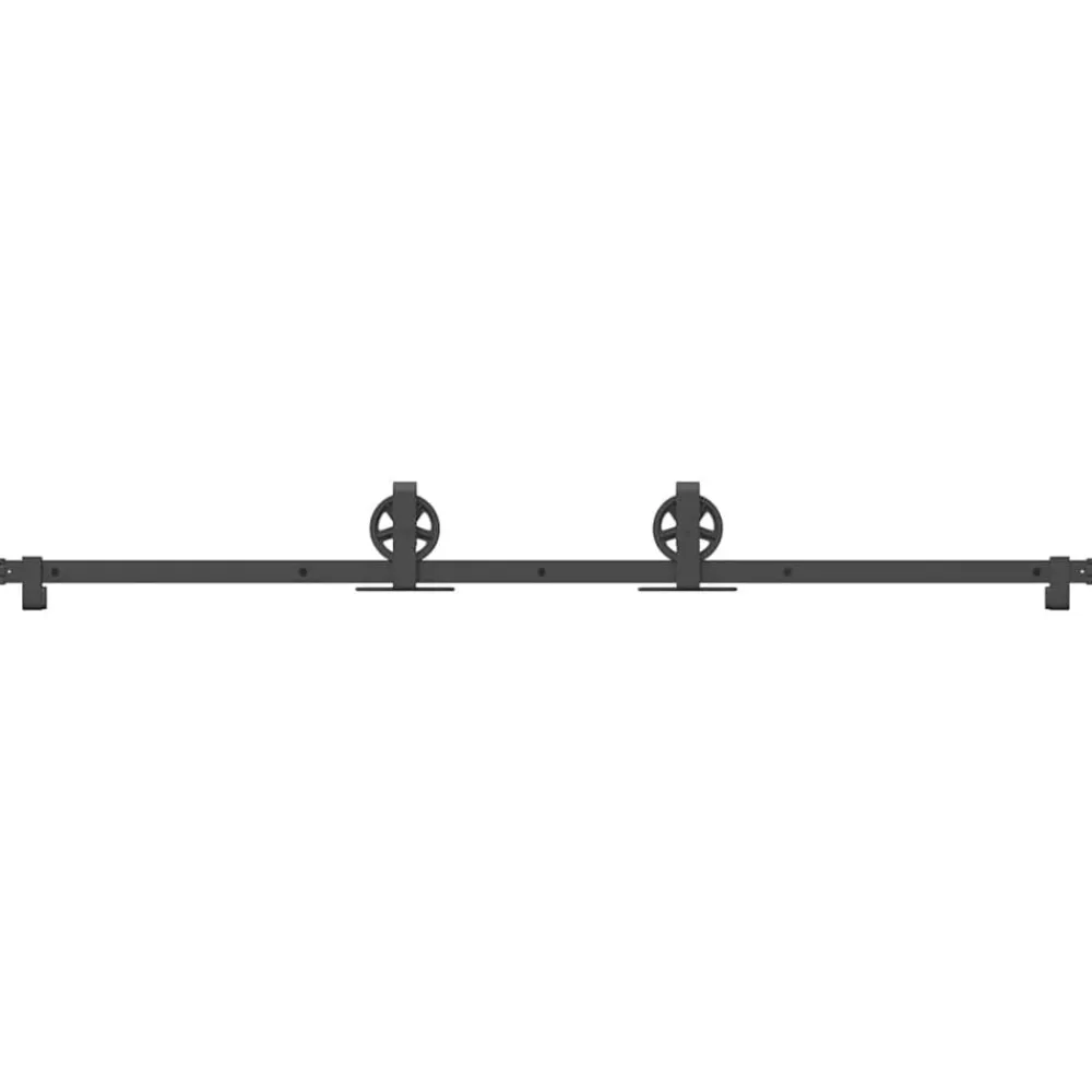 vidaXL Kit de herrajes para puertas correderas acero negro 183 cm Best