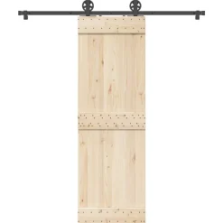 vidaXL Kit de herrajes para puertas correderas acero negro 183 cm Best