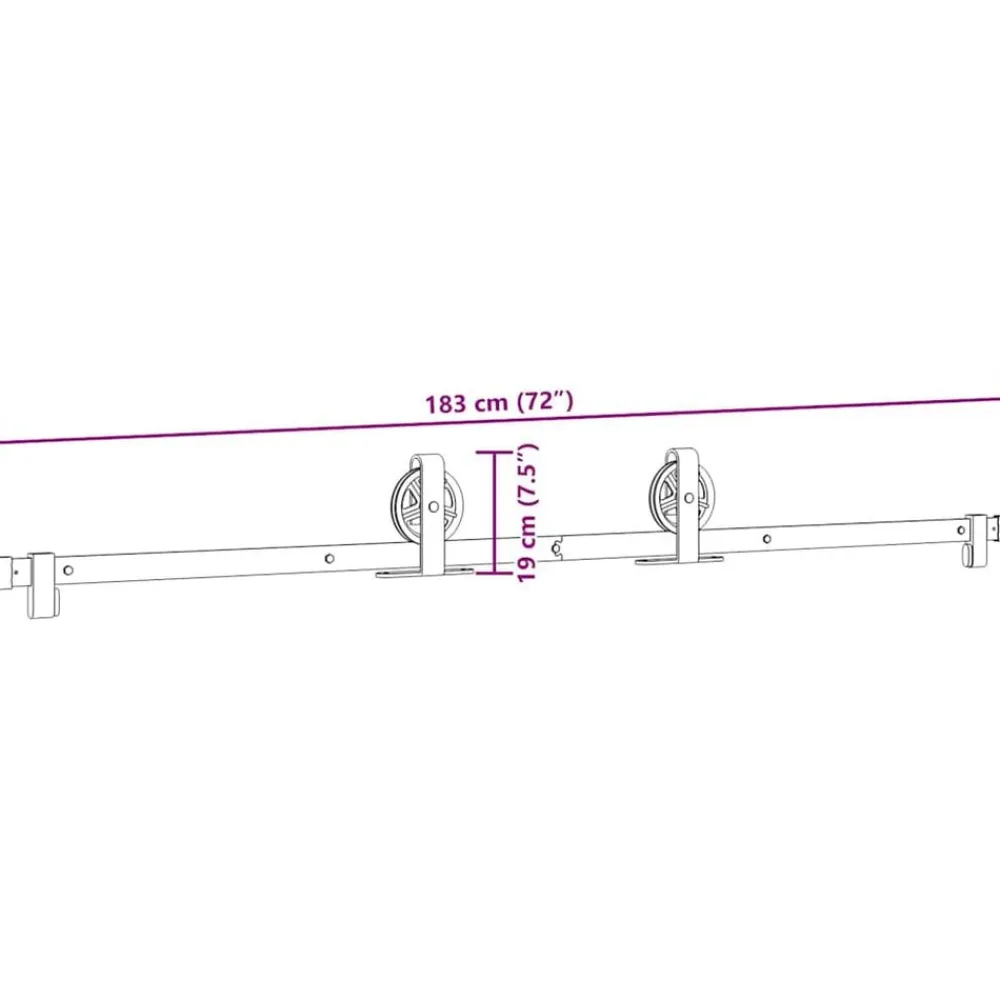 vidaXL Kit de herrajes para puertas correderas acero negro 183 cm Best