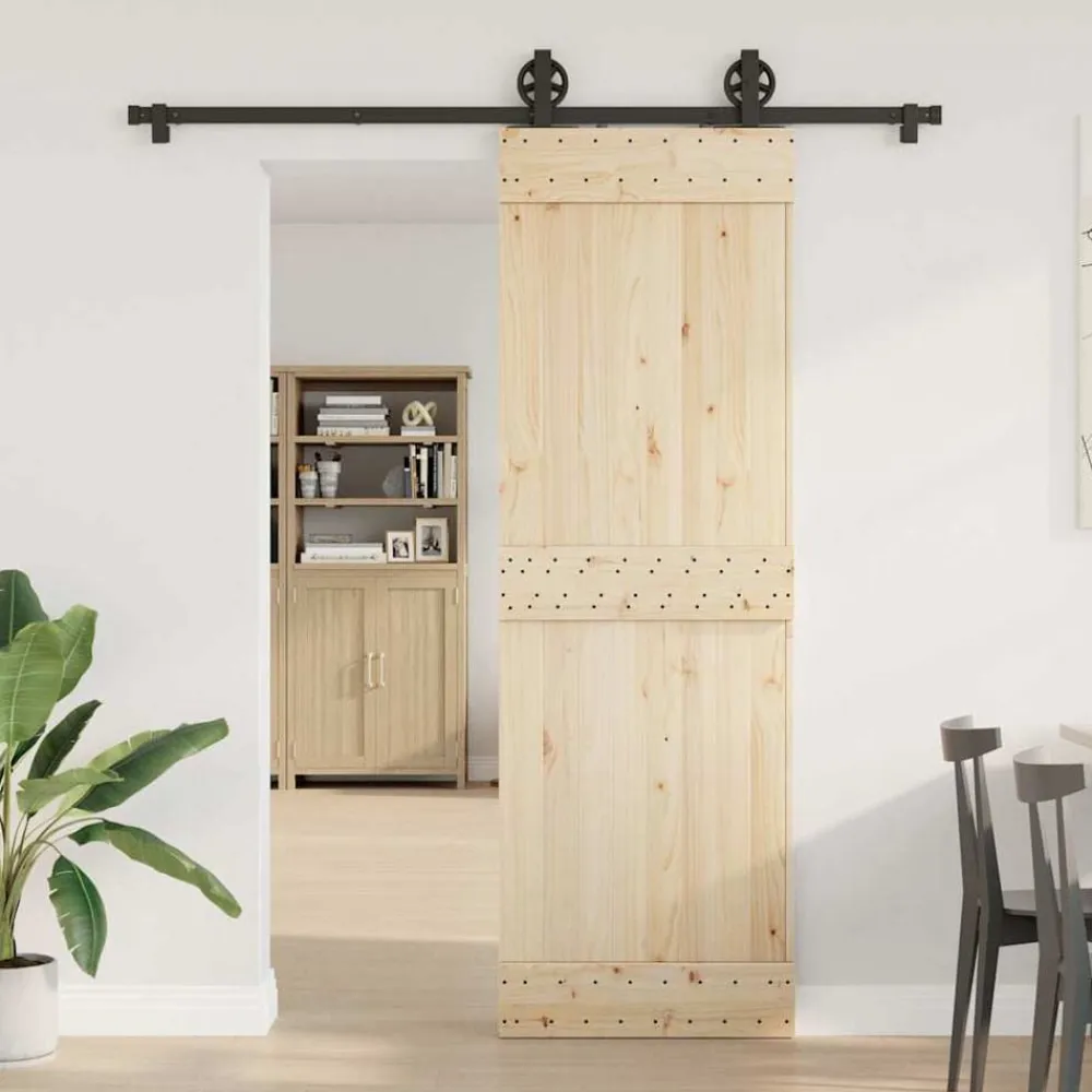 vidaXL Kit de herrajes para puertas correderas acero negro 183 cm Best