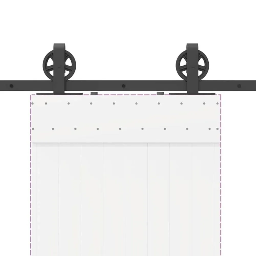 vidaXL Kit de herrajes para puertas correderas acero negro 183 cm Best