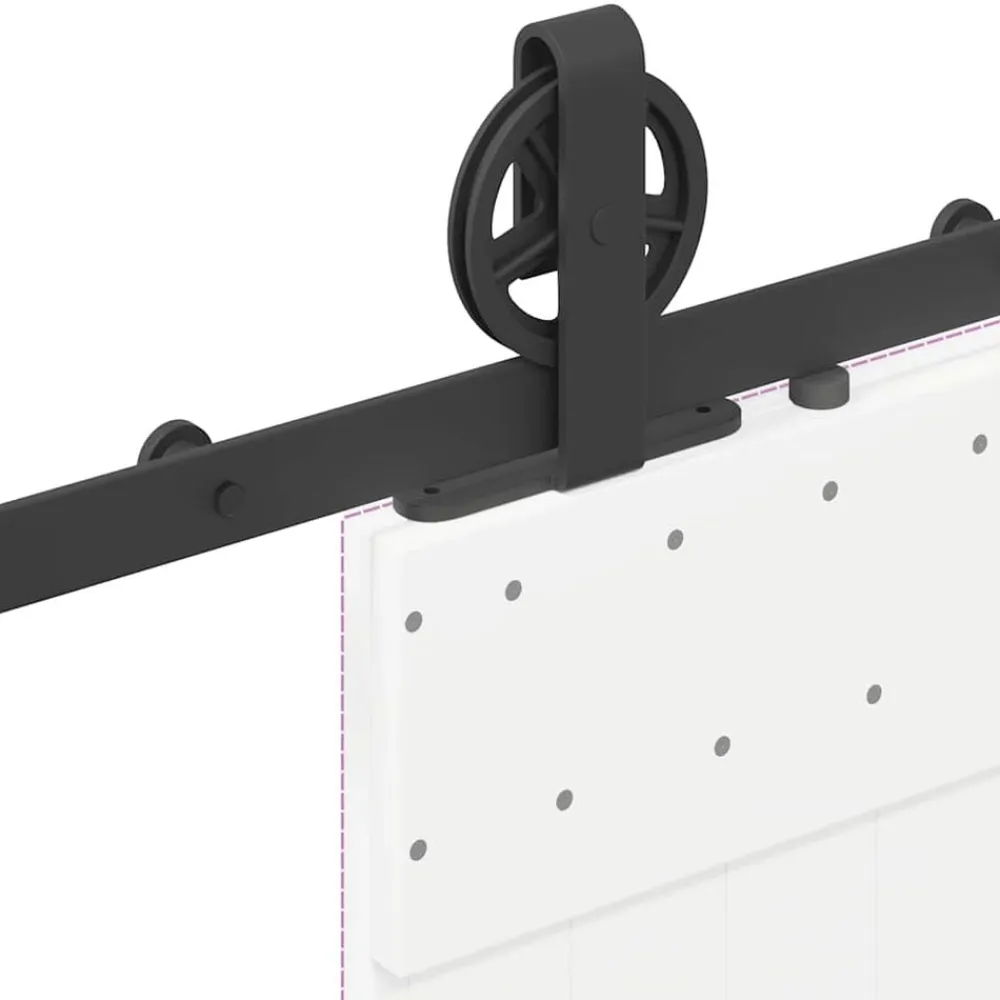 vidaXL Kit de herrajes para puertas correderas acero negro 183 cm Best