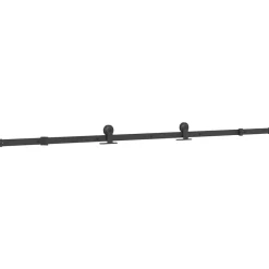 vidaXL Materiales De Construcción-Kit de herrajes para puertas correderas acero negro 213,5 cm