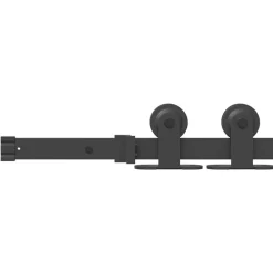 vidaXL Materiales De Construcción-Kit de herrajes para puertas correderas acero negro 213,5 cm