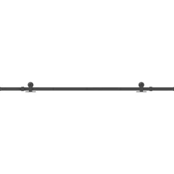 vidaXL Materiales De Construcción-Kit de herrajes para puertas correderas acero negro 213,5 cm