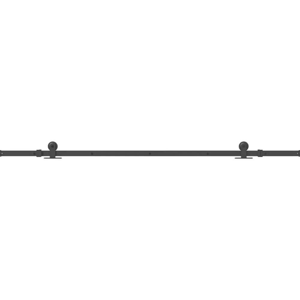 vidaXL Materiales De Construcción-Kit de herrajes para puertas correderas acero negro 213,5 cm