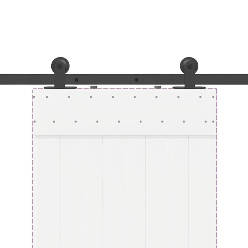 vidaXL Materiales De Construcción-Kit de herrajes para puertas correderas acero negro 213,5 cm