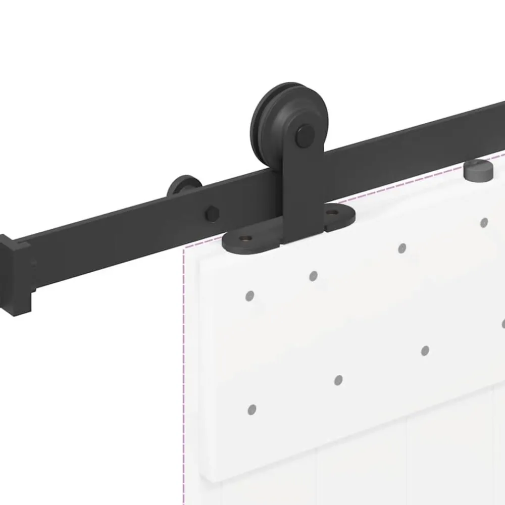 vidaXL Materiales De Construcción-Kit de herrajes para puertas correderas acero negro 213,5 cm