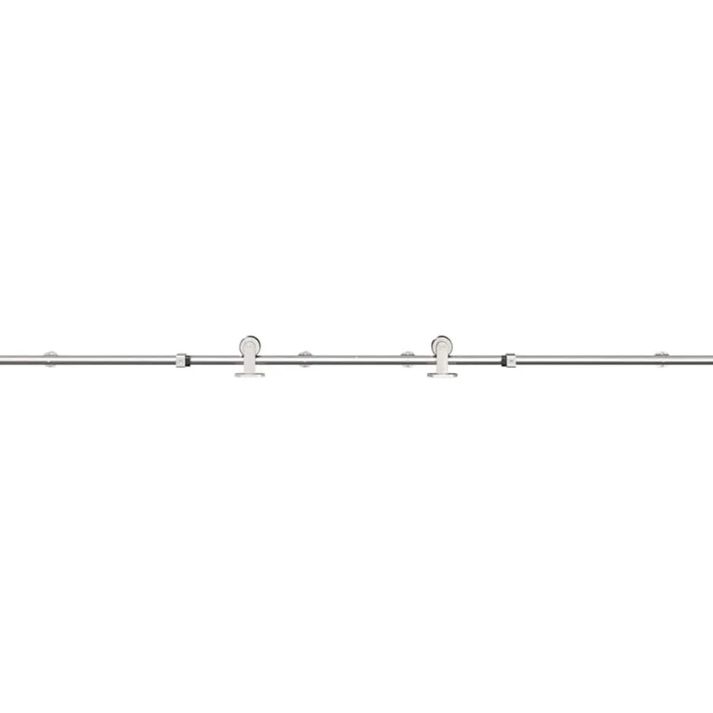 vidaXL Materiales De Construcción-Kit de herrajes para puerta corredera 183 cm acero plateado