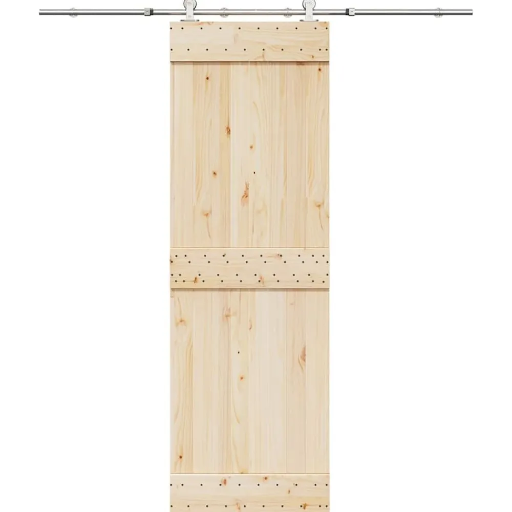 vidaXL Materiales De Construcción-Kit de herrajes para puerta corredera 183 cm acero plateado